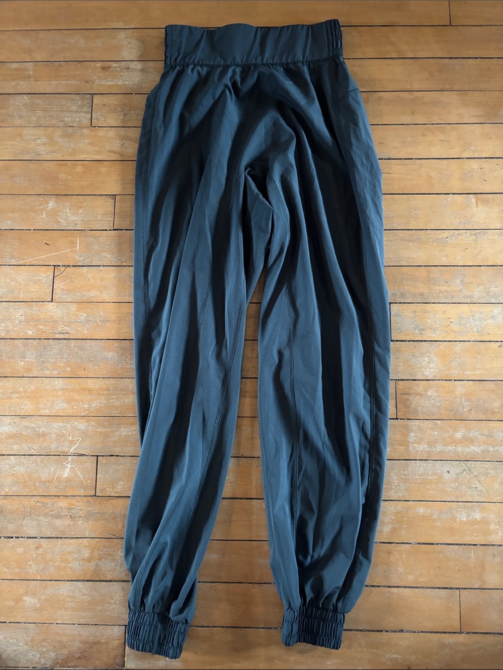 EUC Elastic-Waist Jogger Pants in Green/Blue